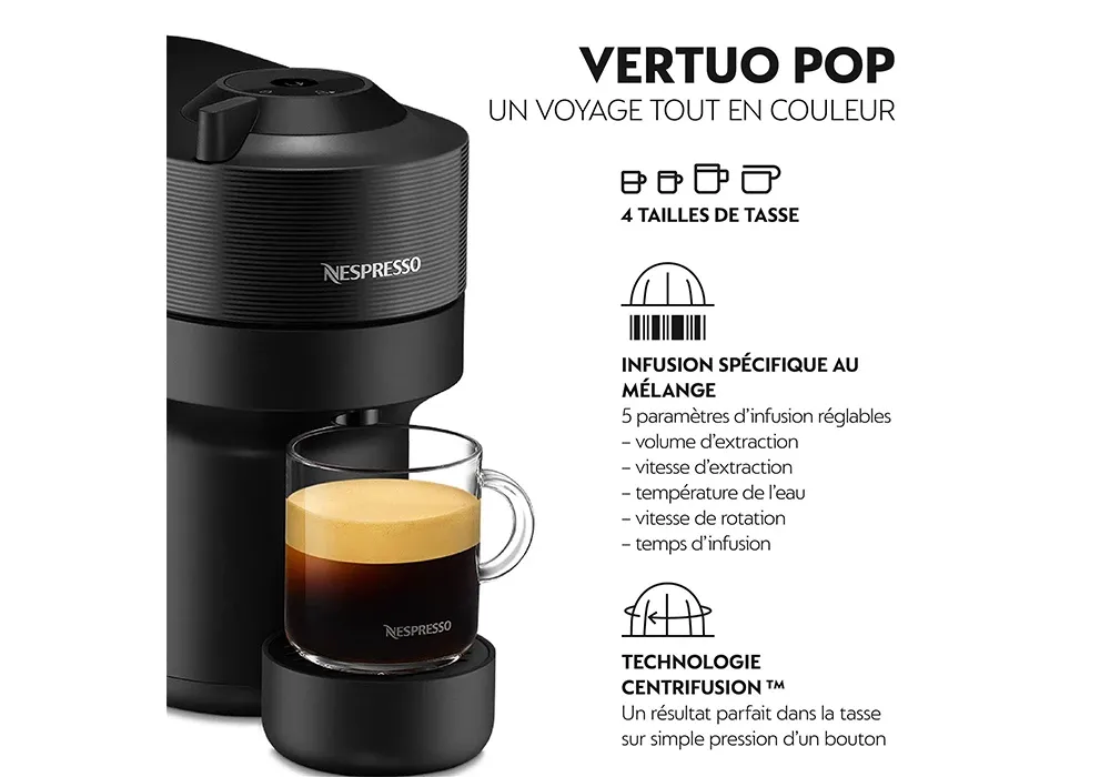 Cafetière Capsule Nespresso Vertuo Pop Noir Magimix (11729) – Image 4